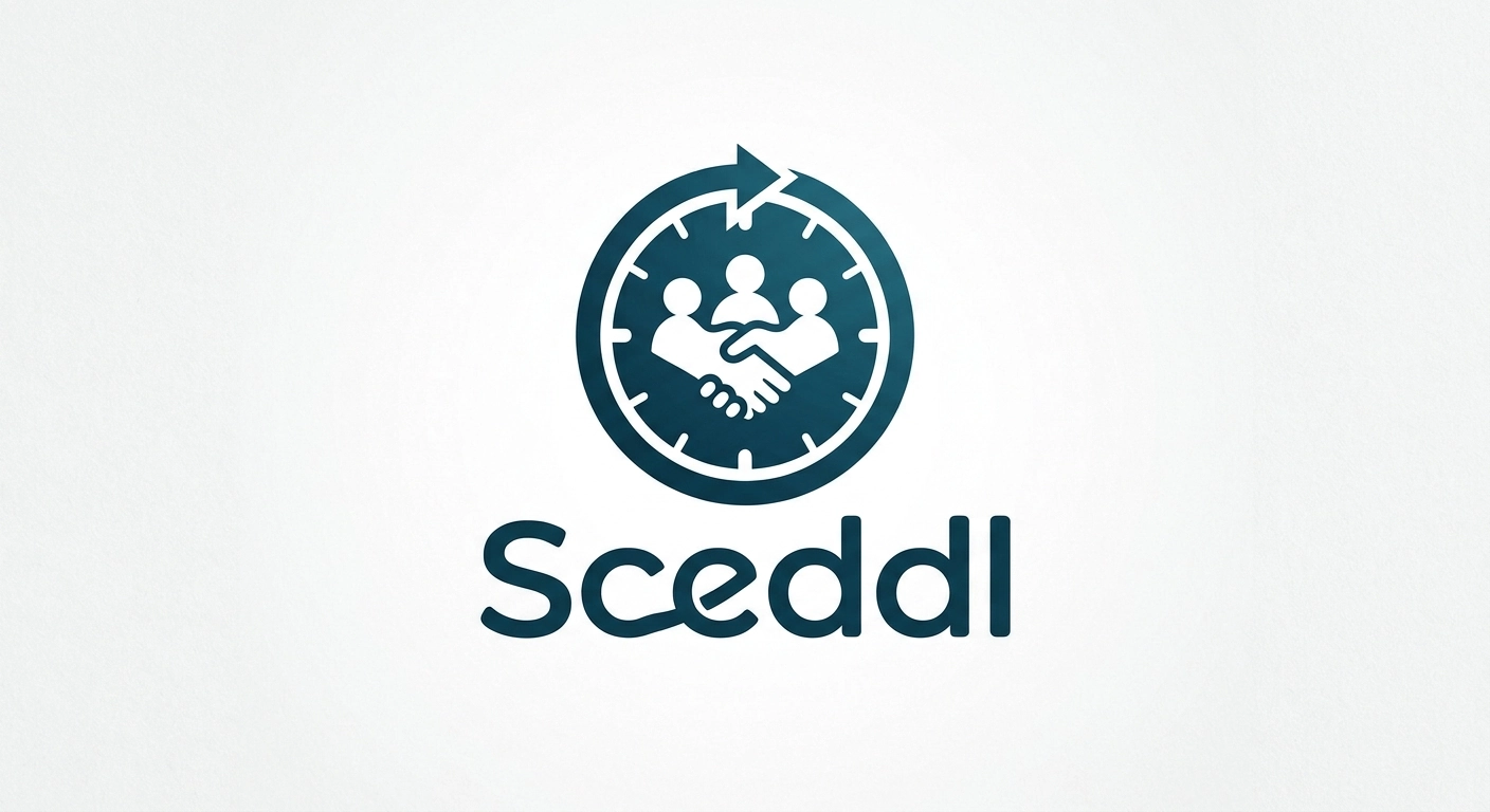 Sceddl Logo und Benutzeroberfläche für smarte Terminfindung